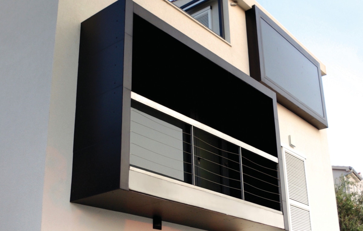 Ejemplo de revestimiento de fachada con junta vista y pintada